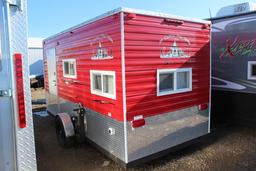 *** 2015 6 1/2' X 14'V AMERICAN SURPLUS ICE CASTLE FISH HOUSE, STINGER, SINGLE AXLE FRAME,