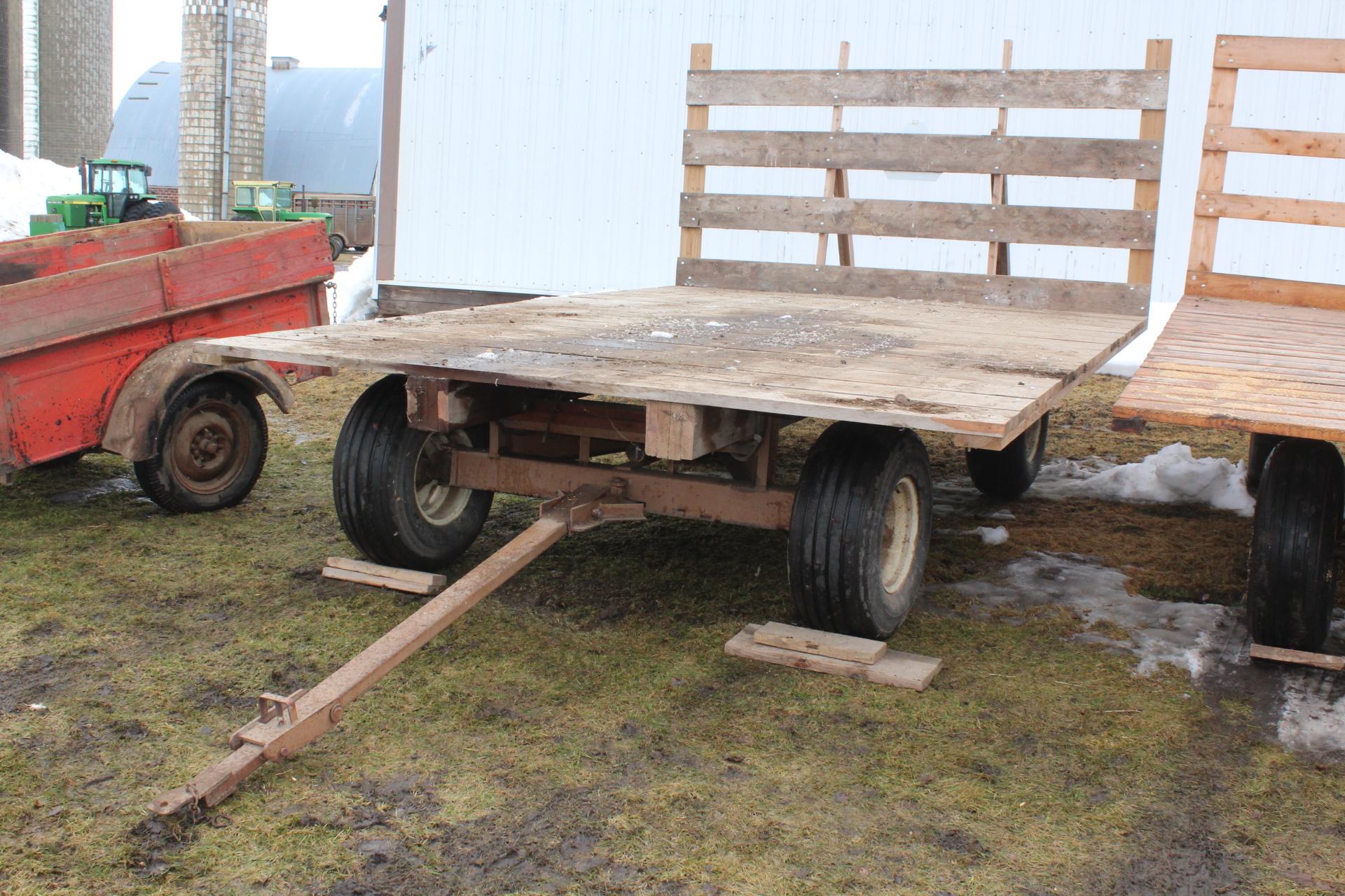 HAY RACK 10' X 14' ON HARMS BROS GEAR,