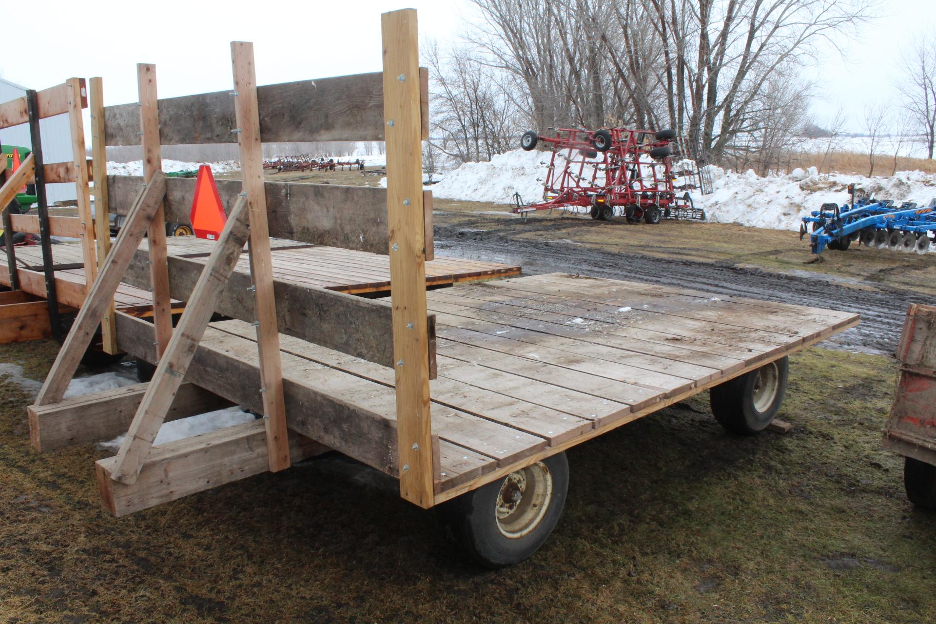 HAY RACK 10' X 14' ON HARMS BROS GEAR,