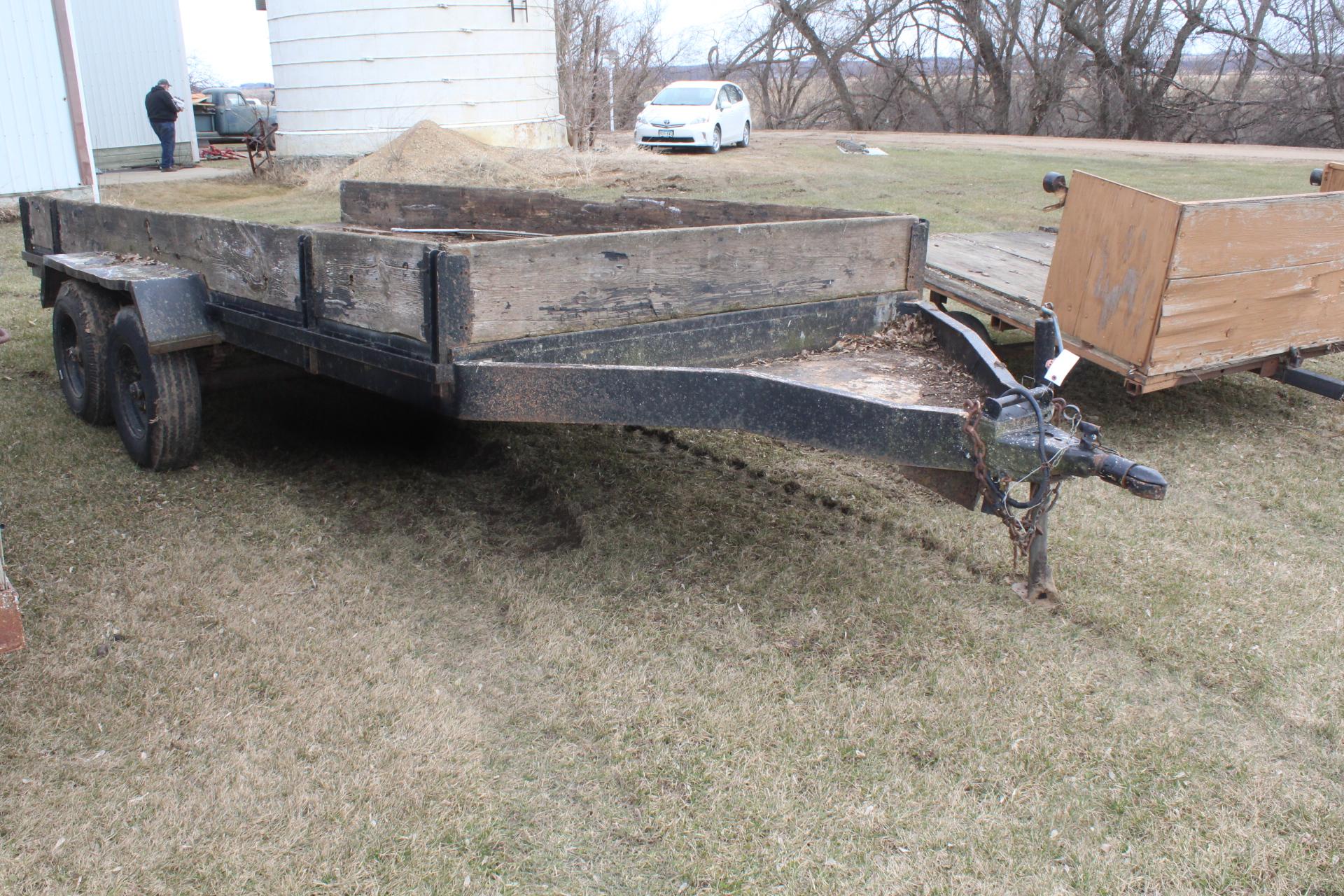 *** HOMEMADE 16' TANDEM AXLE TRAILER,