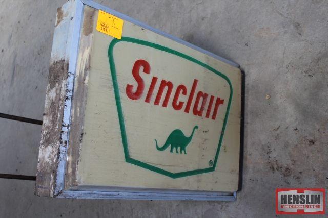 26" X 36"SINCLAIR PLASTIC SIGN WITH METAL HANGER,