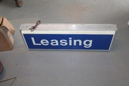 36" 2 SIDED LIGHTED LEASING SIGN, IN BOX, NOS