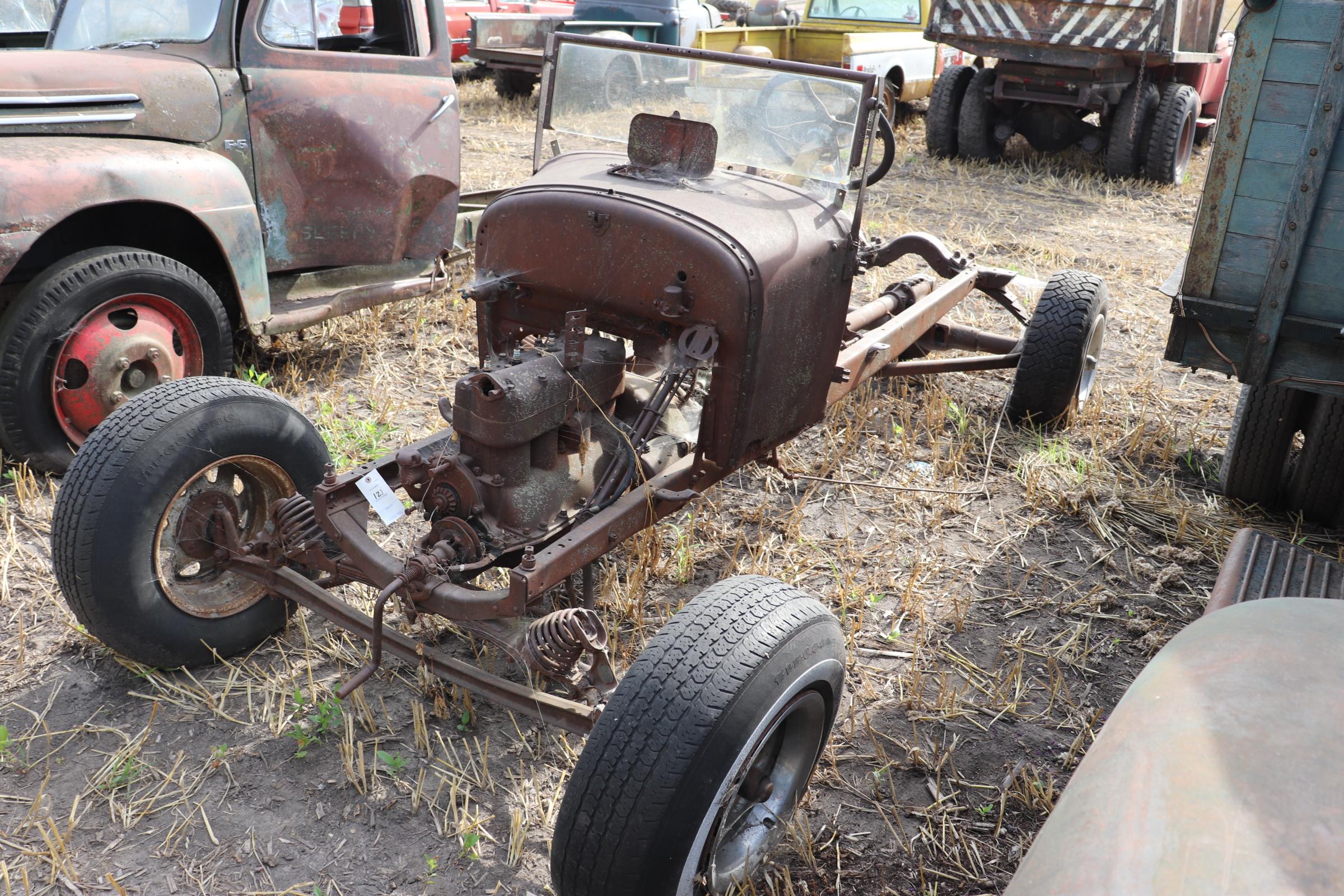 FORD MODEL T TRUCK CHASSIS AND ENGINE,