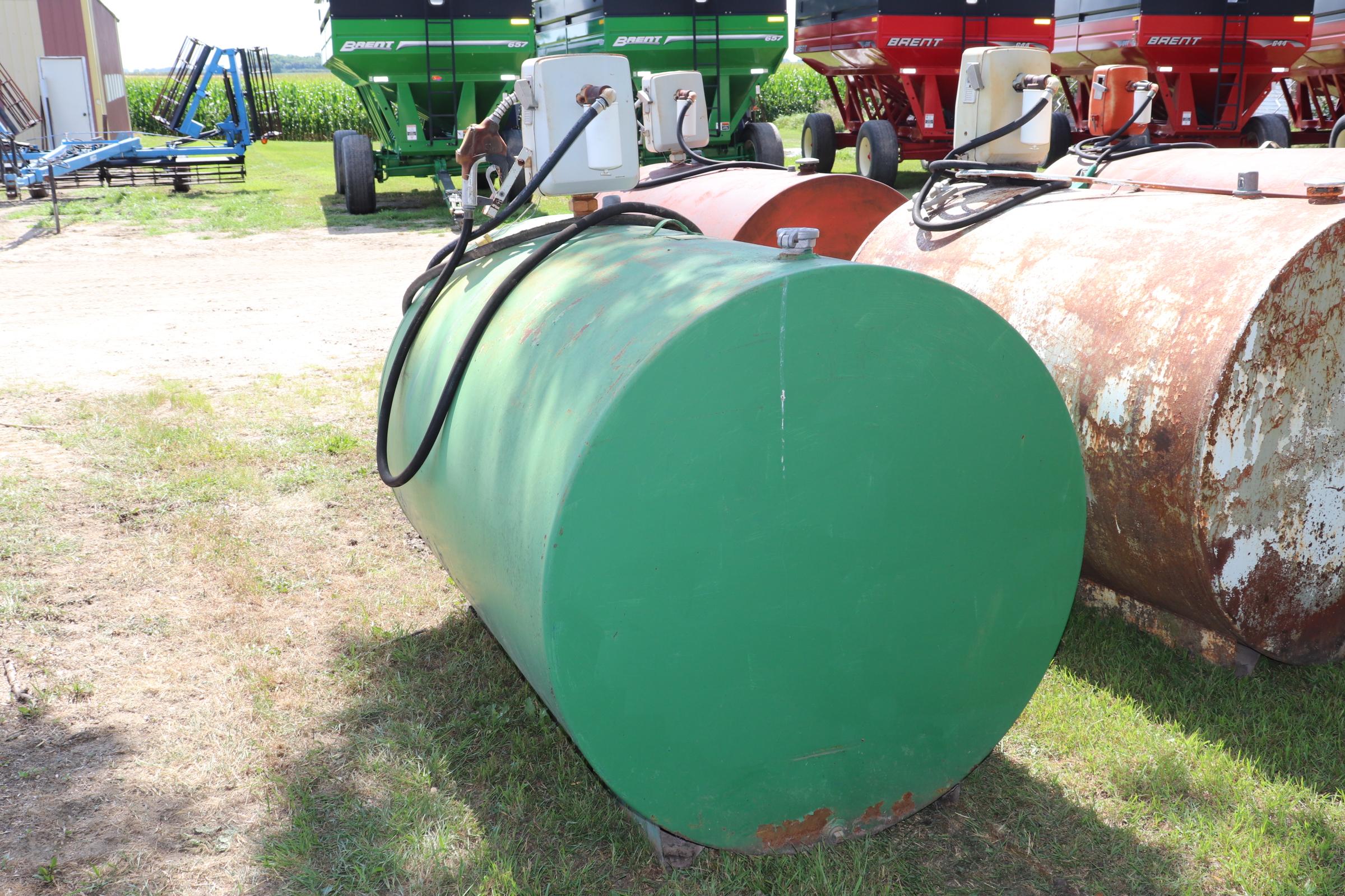 500 GALLON DIESEL BARREL, GASBOY 110 VOLT PUMP,