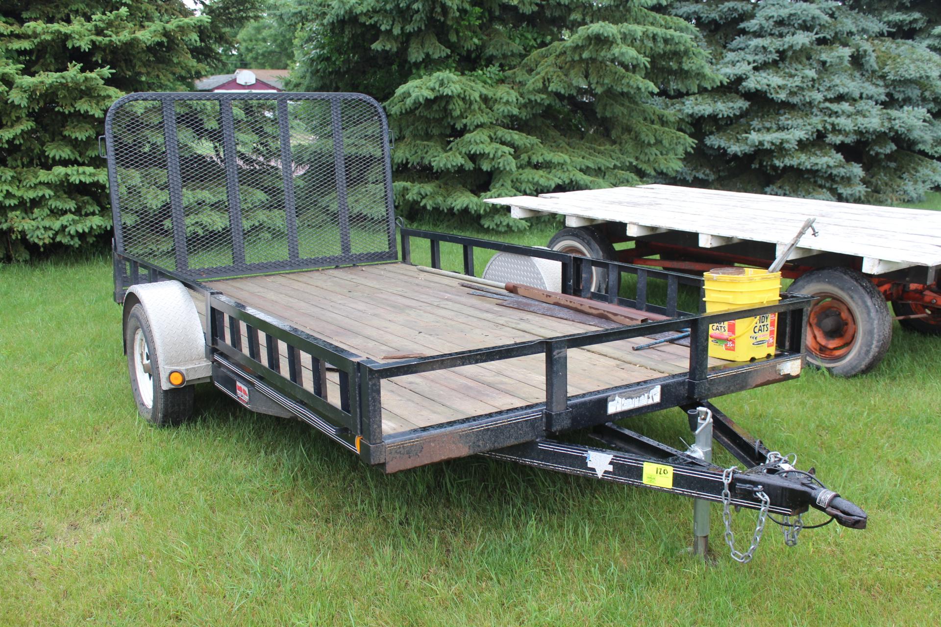 *** 2011 P & J UTILITY TRAILER, 7' X 12' SINGLE AXLE, MESH RAMP