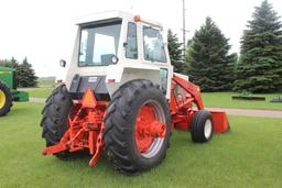 1975 CASE 1070 TRACTOR, CAB, W/KOYKER LOADER, 7' BUCKET