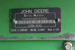 JOHN DEERE 893 8R30" CORN HEAD, SN#H00893X675143