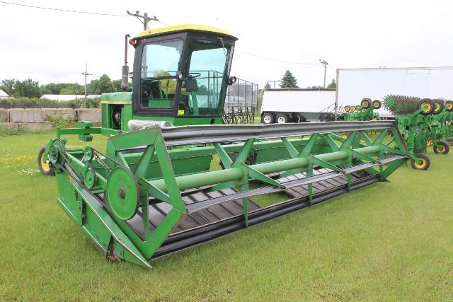 JOHN DEERE 2320 SWATHER, (6) SUITCASE WEIGHTS,