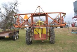 H & S 1000 GALLON SPRAYER, 132' BOOM, PTO PUMP,