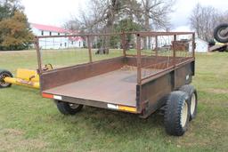 VIRNIG 6'X10' TANDEM AXLE ROCK TRAILER, HOIST,