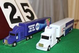 (2) 1/64 FREIGHTLINER SEMIS WITH TRAILERS,