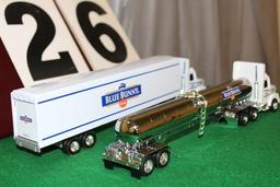 (2) 1/64 WHITEGMC SEMIS WITH TRAILERS,