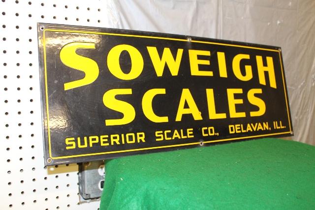 10 1/2" X 27 1/2" PORCELAIN SOWEIGH SCALES SINGLE