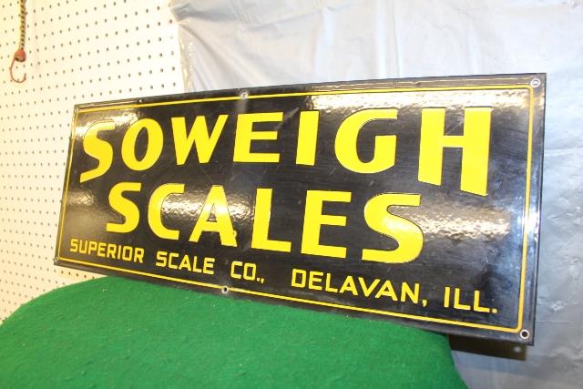 10 1/2" X 27 1/2" PORCELAIN SOWEIGH SCALES SINGLE