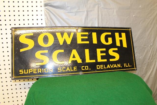 10 1/2" X 27 1/2" PORCELAIN SOWEIGH SCALES SINGLE