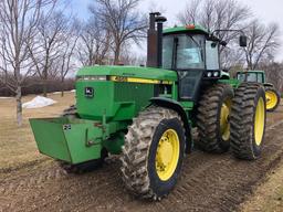 1992 JOHN DEERE 4555 MFWD TRACTOR, 2975 HRS SHOWING,