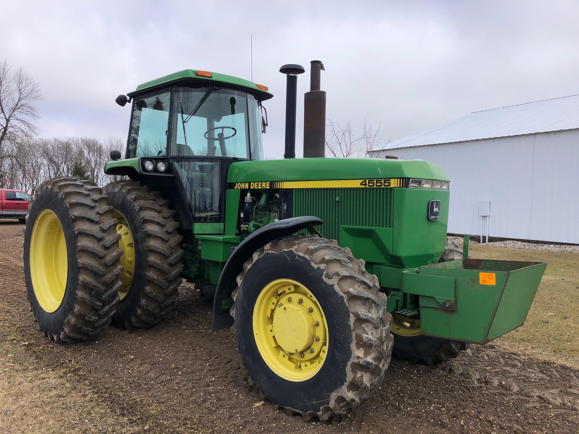 1992 JOHN DEERE 4555 MFWD TRACTOR, 2975 HRS SHOWING,