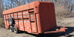 7' X 18' LIVESTOCK TRAILER, TANDEM AXLE,