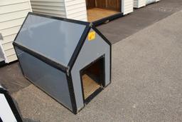 BRAND NEW 4' LONG X 30" WIDE GREY & BLACK DOG HOUSE, TAX