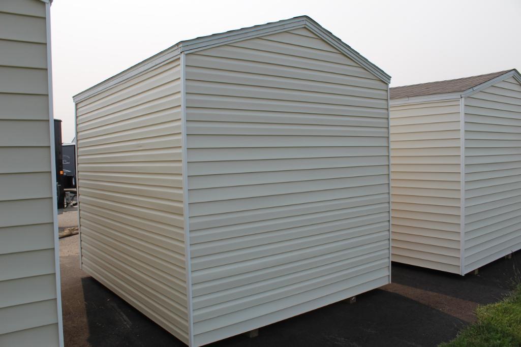 NEW 8' X 12' SHED ON SKIDS, W/ 4' X 6' ROLL UP DOOR, TAX