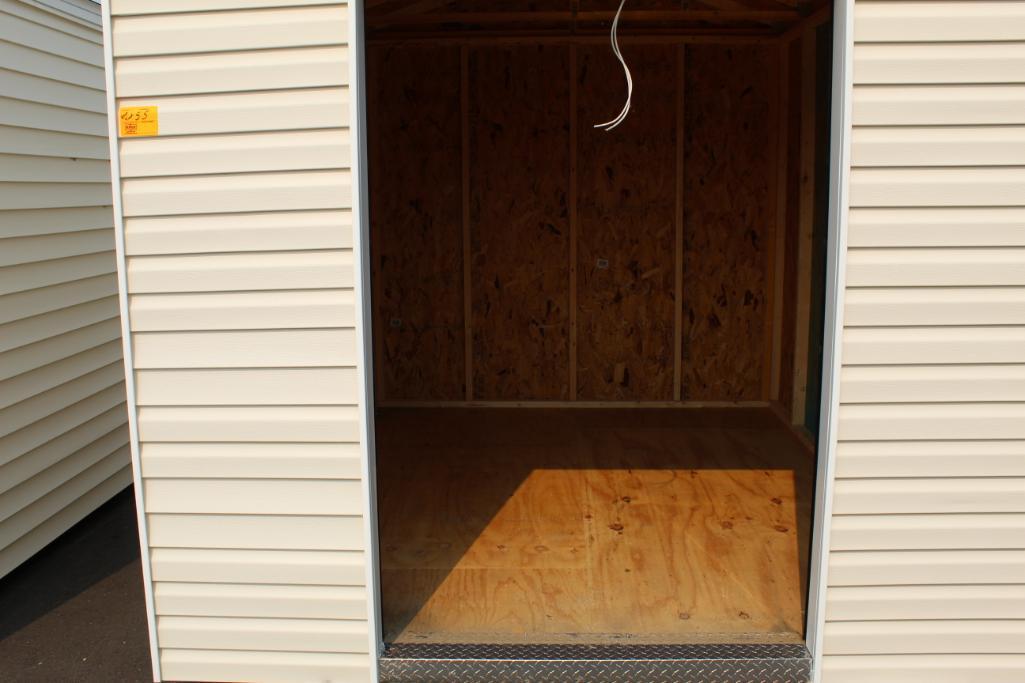 NEW 8' X 12' SHED ON SKIDS, W/ 4' X 6' ROLL UP DOOR, TAX