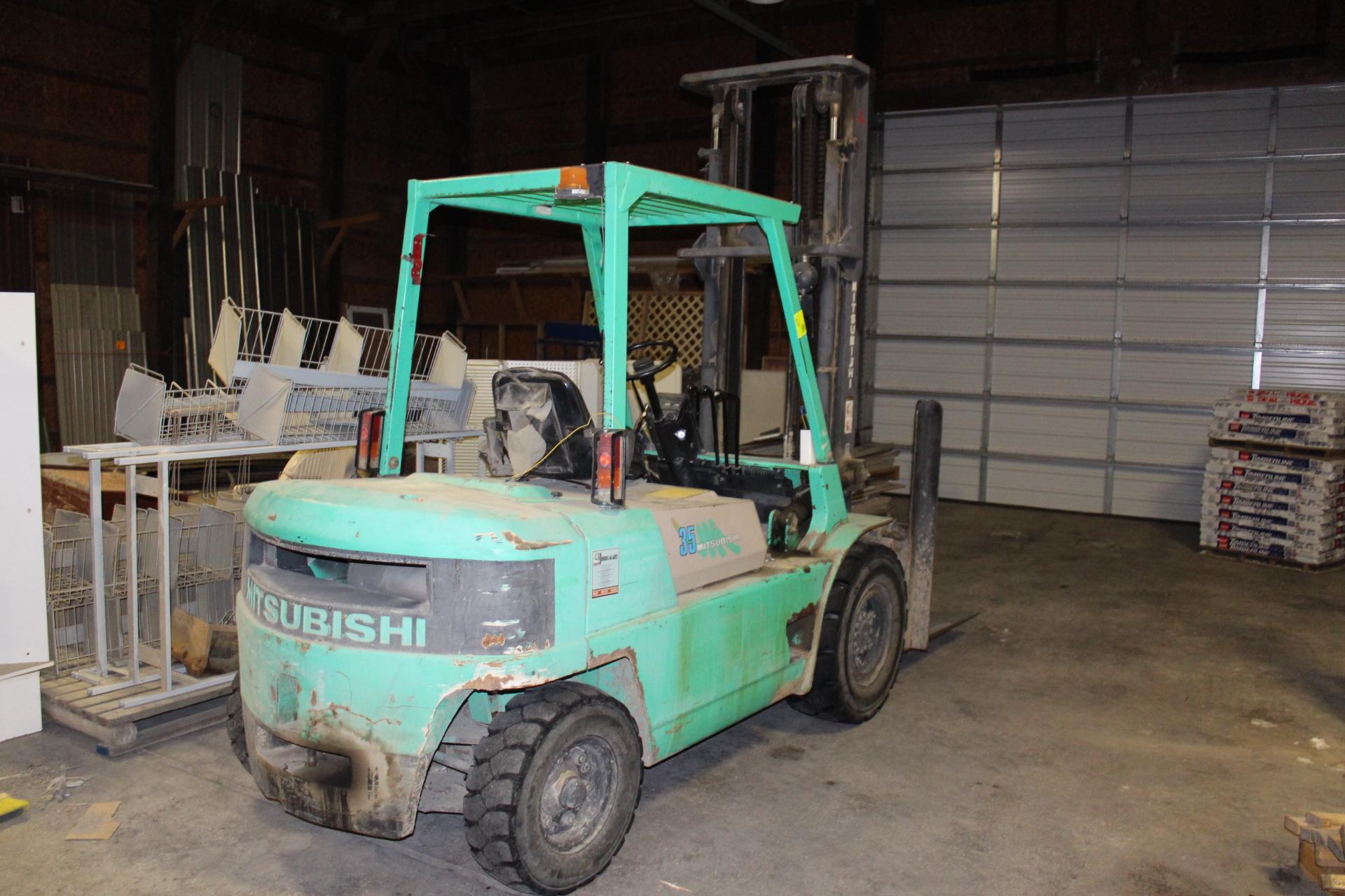 MITSUBISHI MODEL FG 35, 8000 LBS FORK LIFT, GAS