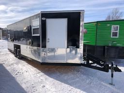 *** 2017 AMERICAN SURPLUS 8’ x 22’ V ICE CASTLE FISH HOUSE, TEBBEN HYD TANDEM AXLE FRAME,