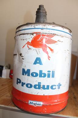 Mobil Oil Products 5gal can, has rust