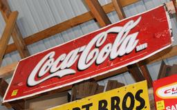 Coca Cola single sided tin sign, 17.75"x47"