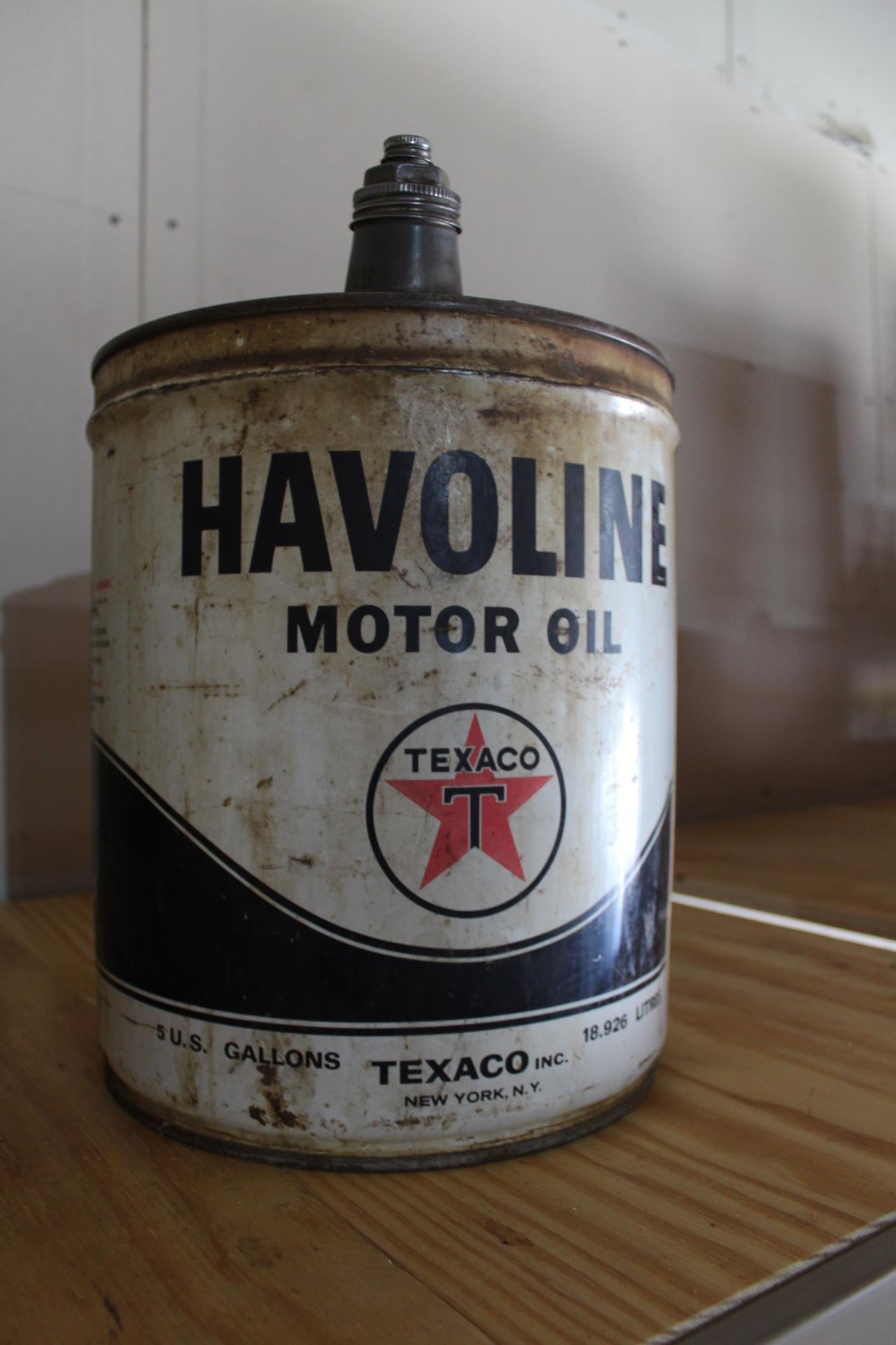 Havoline 5gal oil can, "Texaco"