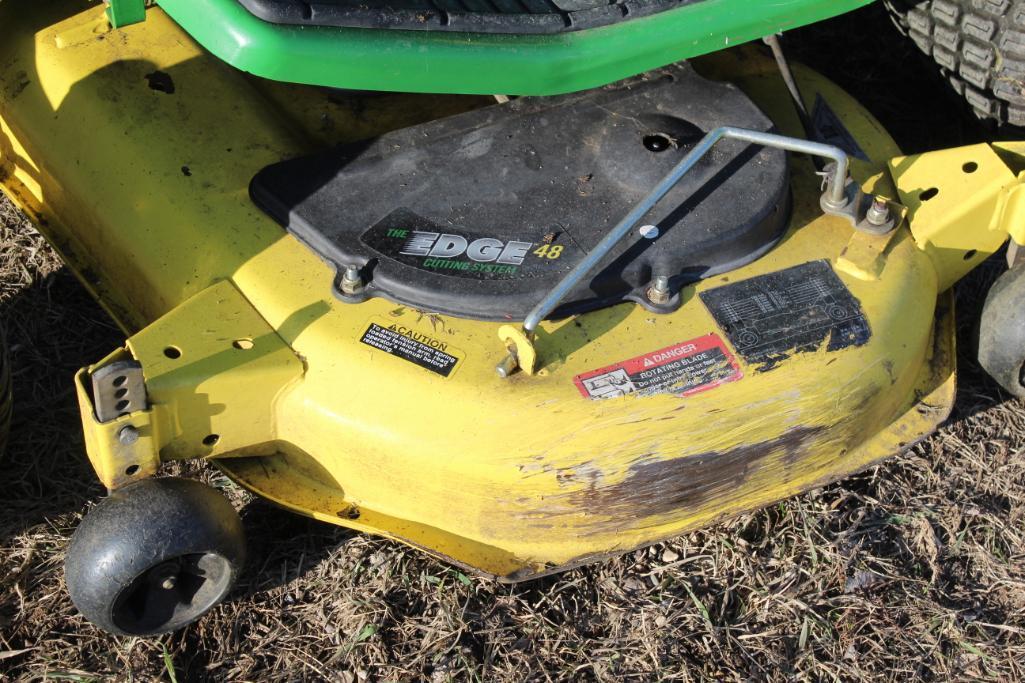 John Deere LX280 Lawn Tractor, 48" Deck, 18 HP, 667 Hours Showing, Weak Trans.