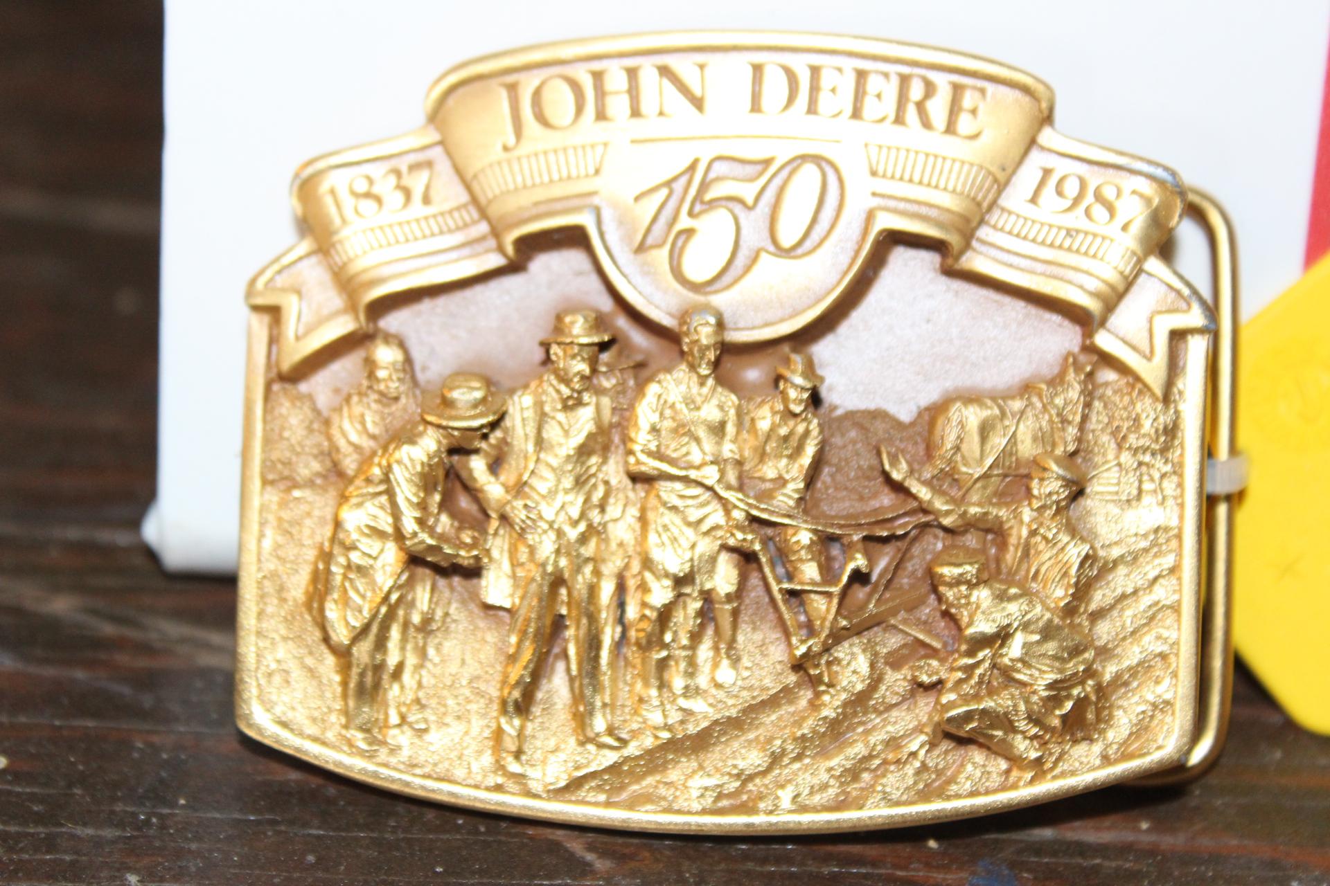 JOHN DEERE BELT BUCKLE "150 YEARS," 1837-1987