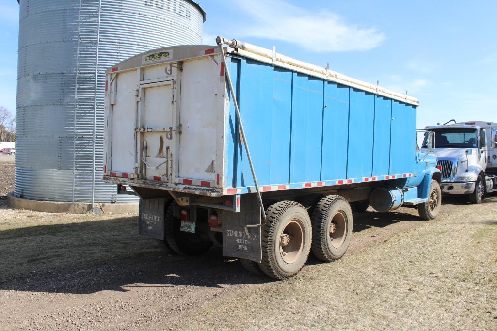 1975 Chevy C-65 Tandem Axle Twin Screw Truck, 5&4 Spd, 427 Gas Eng., Roll Tarp, 20' Steel Box /Hoist