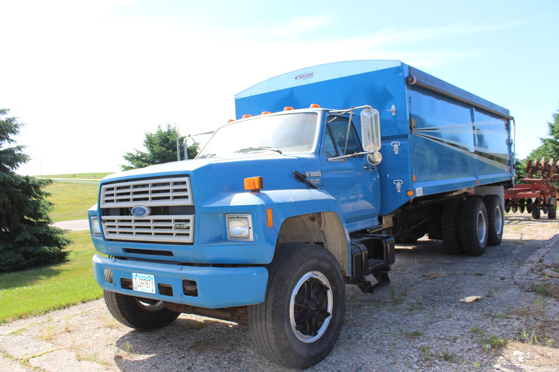 ***1987 Ford F-800 Tandem Axle Truck, 429 Gas, 10 Speed, Crysteel 20’x102”x54" Box,