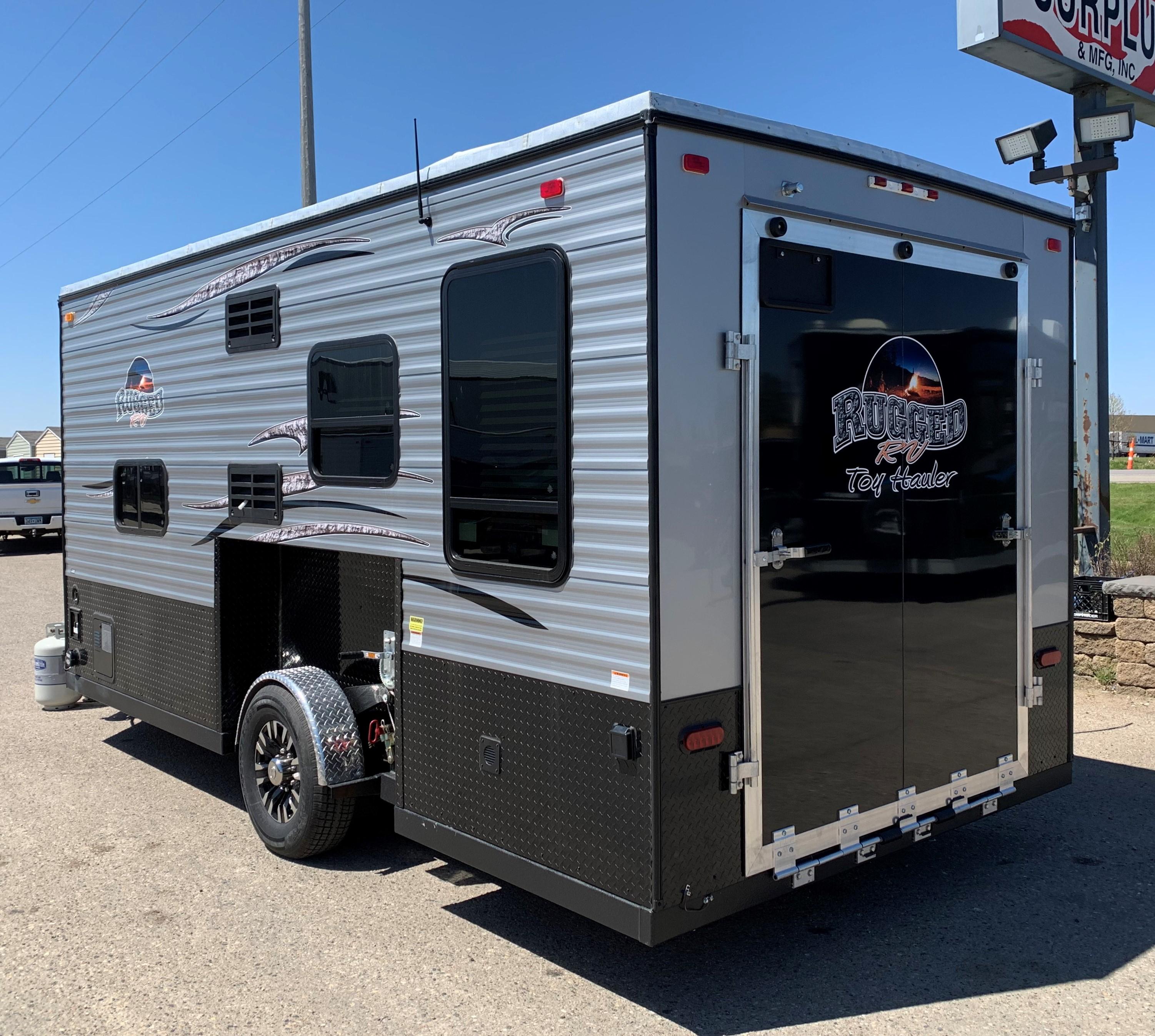 2020 American Surplus Single Axle Fish House, 8x17V RUGGED RV Hybrid, Grey, 90" Ceiling,