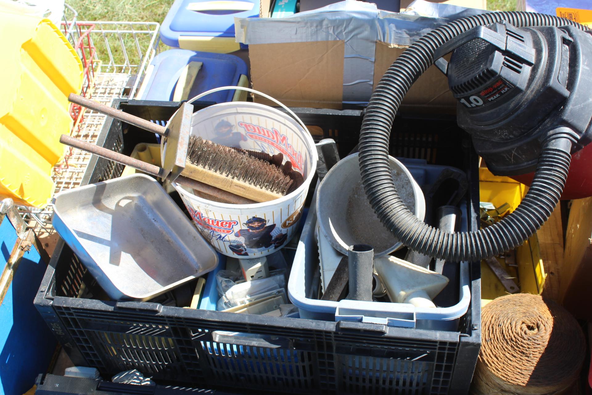 (2) Pallets of Wire Racks, Folding Sawhorse, Trunk