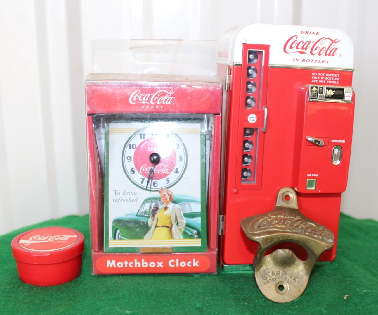 (14) Coca Cola memorabilia pieces, mug, truck, clock,