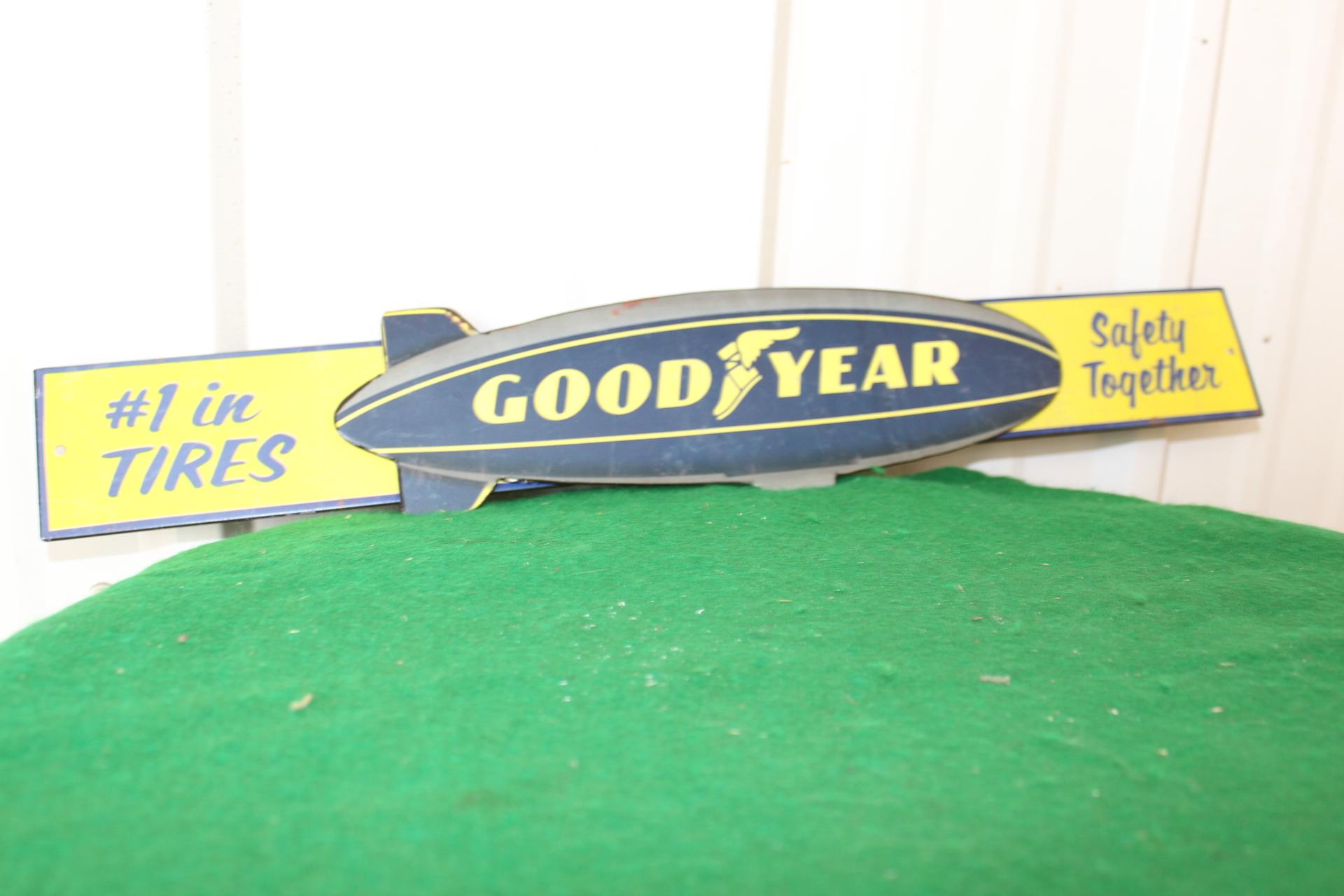 Goodyear one sided metal sign, reproduction "#1 in Tires, Safety Together"