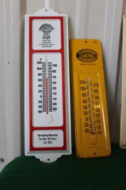 (3) Metal advertising thermometer, Pioneer Power Threshing Show, Corning Do