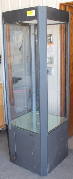 Metal and glass display case, 24"x24"x74"