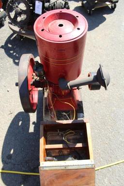 1.5 HP Vertical Gas Engine, Unknown Mfg, with John Deere Plow Co. Tag