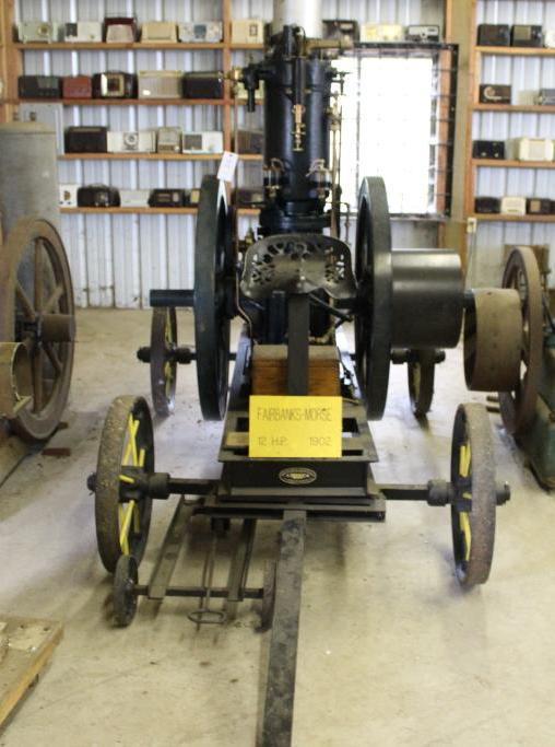 1902 Fairbanks Morse 12HP Type T Vertical Gas Engine, Fully Restored on Steel Wheeled Truck