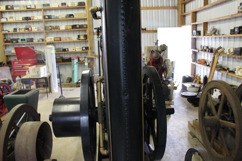 1902 Fairbanks Morse 12HP Type T Vertical Gas Engine, Fully Restored on Steel Wheeled Truck