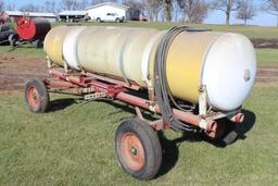 3 SADDLE TANKS, (2) 150 (1) 200 WATER TRAILER ON GEAR