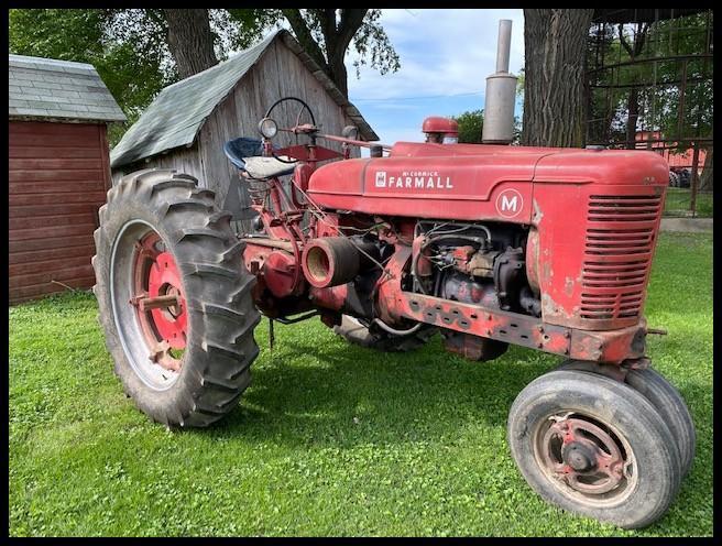 1950 Farmall M, NF, Near New 13.6-38 Rears, Rear Wheel Weights, Live Hyd, 1 Hyd, PTO, Belt Pulley,