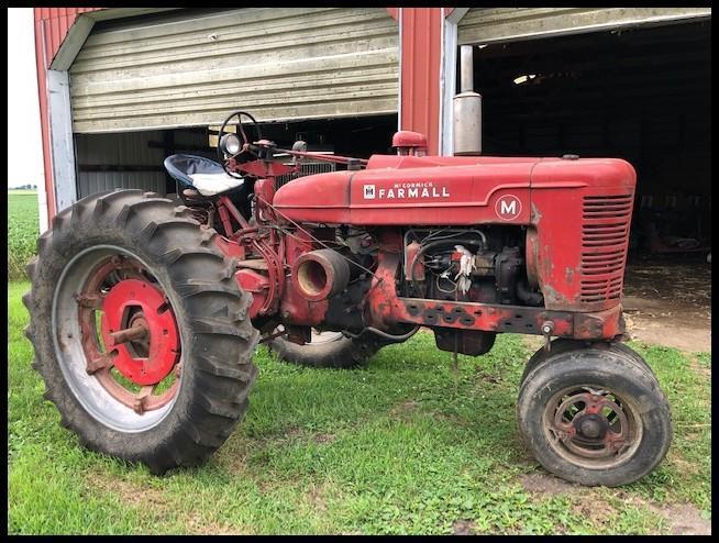 1950 Farmall M, NF, Near New 13.6-38 Rears, Rear Wheel Weights, Live Hyd, 1 Hyd, PTO, Belt Pulley,