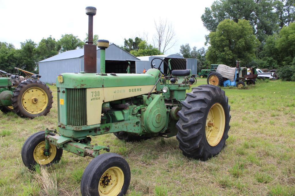 1959 JD 730 Diesel, Pony Motor, WF, Rockshaft, PowrTrol, PTO, 18.4-30 Rears, Power Steering, new