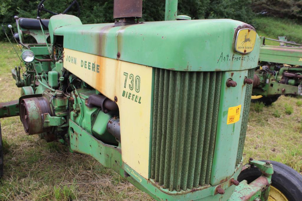 1959 JD 730 Diesel, Pony Motor, WF, Rockshaft, PowrTrol, PTO, 18.4-30 Rears, Power Steering, new