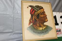 9 3/4" X 11 1/2" FRAMED 'OLD SLEEPY EYE' PICTURE