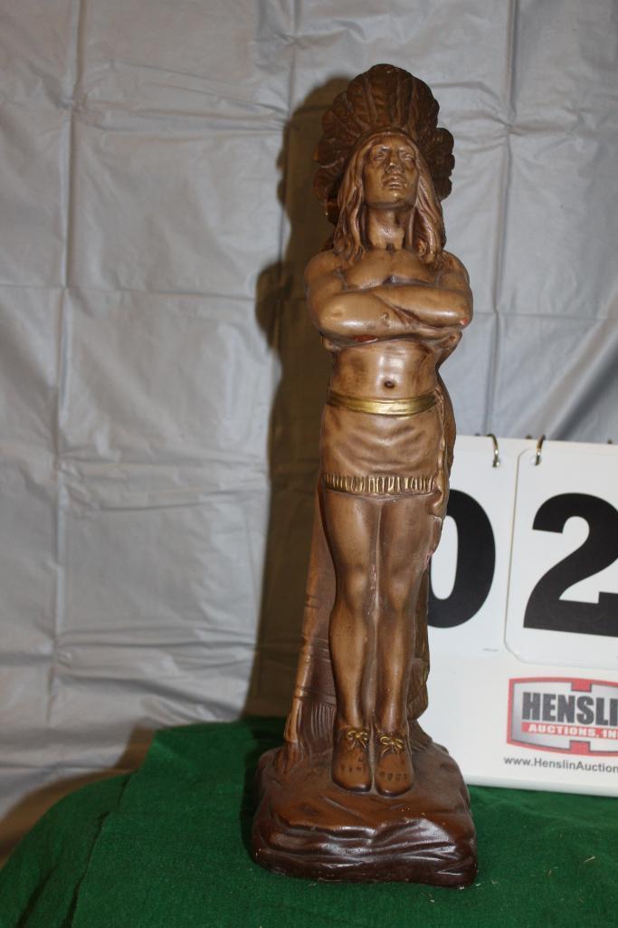 CERAMIC NATIVE AMERICAN CHIEF, APPROX. 15 1/2" TALL